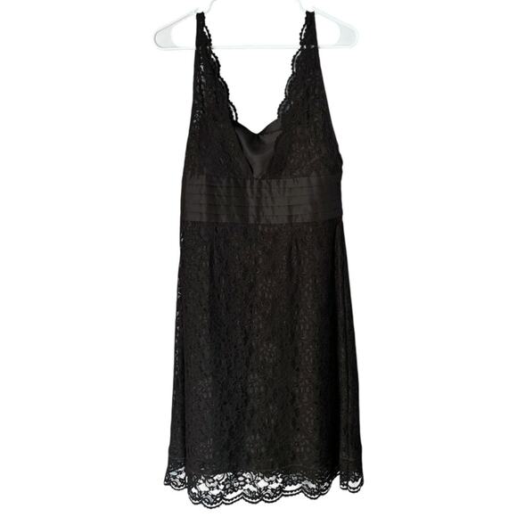 Anthropologie Odille Black Lace Slip Dress Women's 8 Vintage-Inspired Whimsigoth - Picture 2 of 6